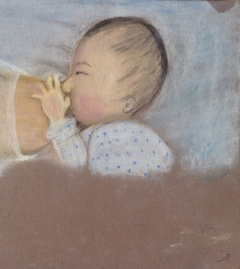 Marie, lunchtime, pastels and charcoals.jpeg